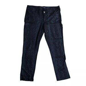SEVEN 7 Snakeskin Print Jeans Women's 14 Pants Black Rayon Nylon Mid Rise​​​